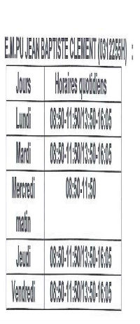 horaires